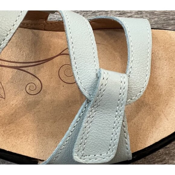 Revere Women’s Emerald 3 Strap Leather Sandals Miami Seafoam French Size 8 Wide - Picture 6 of 9